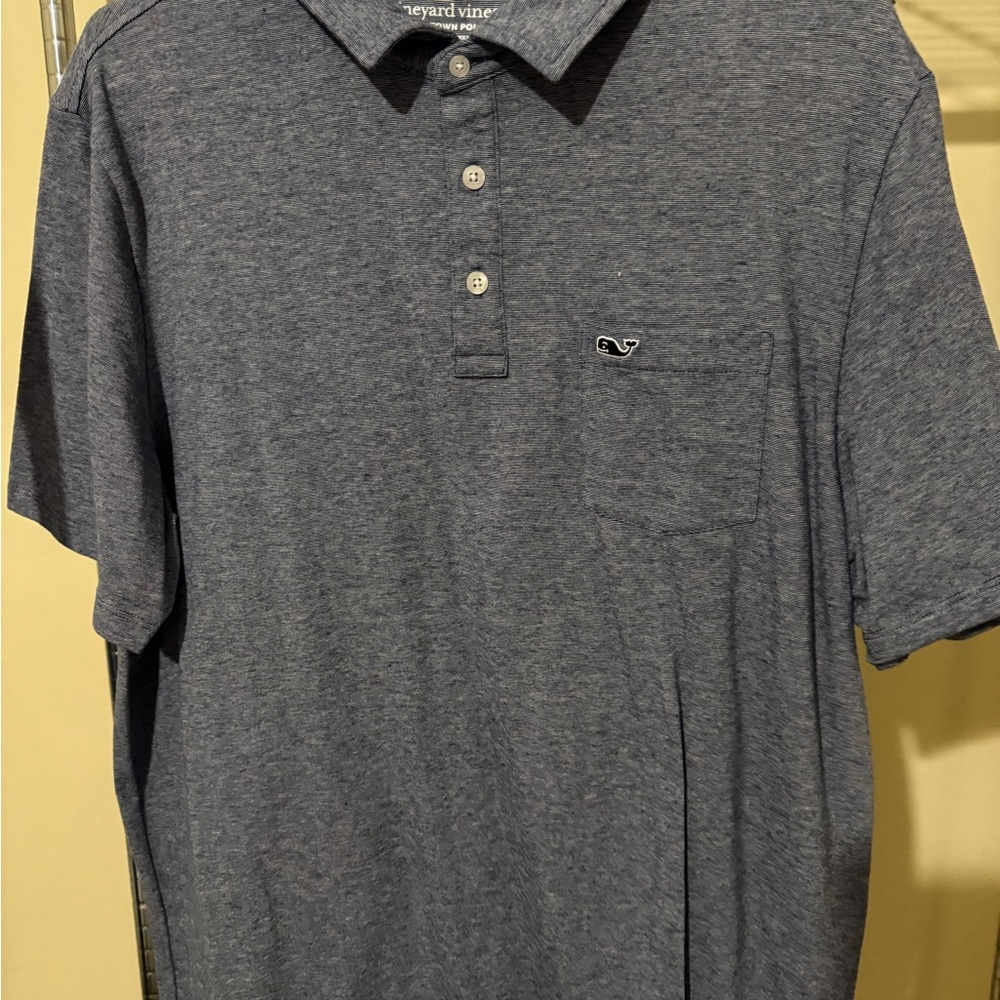 Vineyard Vines Heathered Navy Polo Shirt